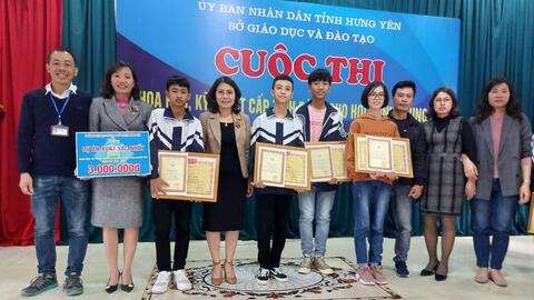 HỌC SINH VĂN GIANG ĐOẠT 02 GIẢI TẠI HỘI THI KHOA HỌC KỸ THUẬT DÀNH CHO HỌC SINH TRUNG HỌC TỈNH HƯNG YÊN