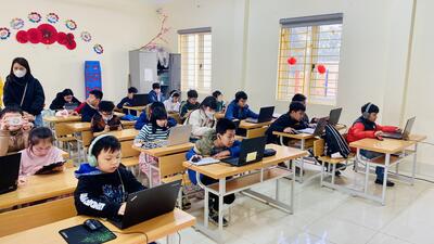 Một số hình ảnh vòng thi IOE cấp tỉnh năm học 2023-2024 của học sinh trường tiểu học Thị trấn Văn Giang